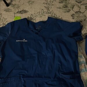 Lot of 3 - XL AdventHealth Blue Scrub Top